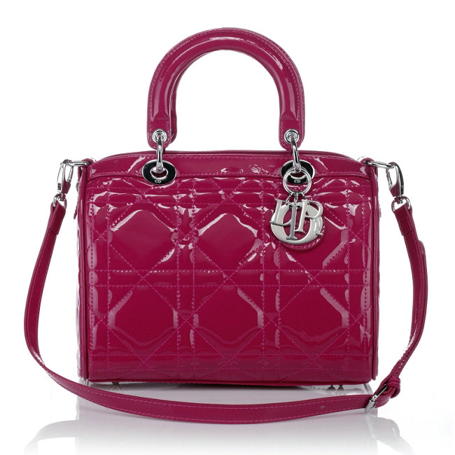 dior granville polochon patent leather 6375 rose red